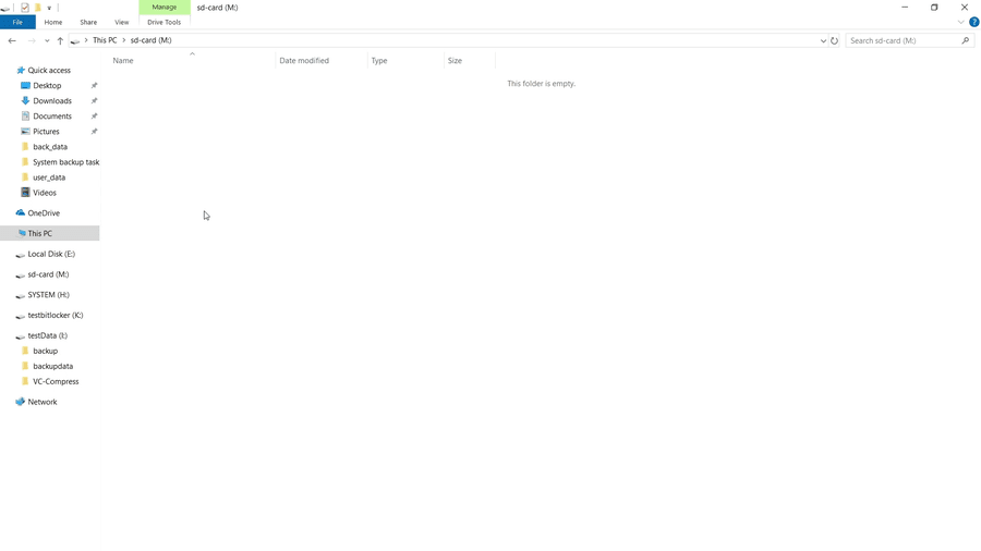 Formatted exFAT SD card appears empty