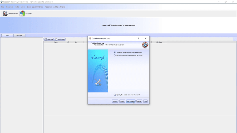 Select Automatic Drive Recovery