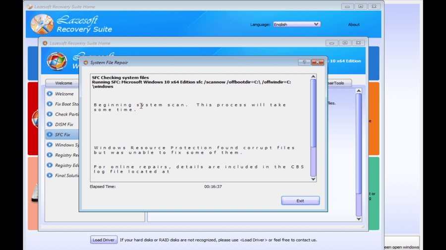 Offline SFC scan in progress