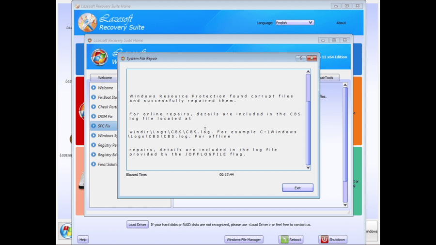 SFC successfully repaired corrupted Windows files