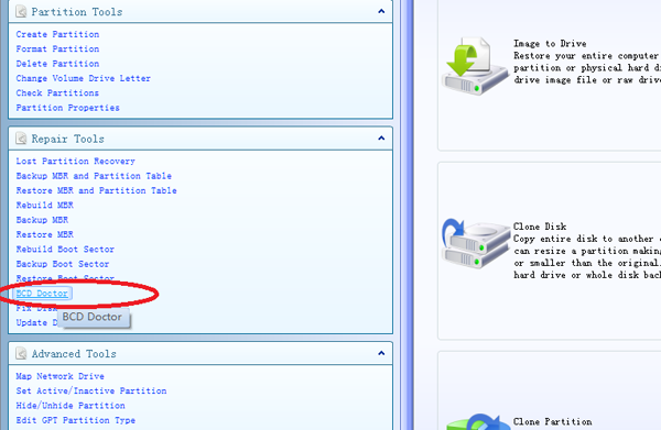 BCD Doctor in Disk Image Clone