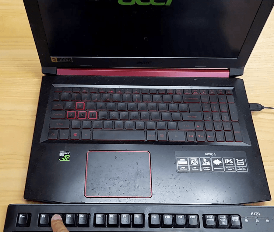 Acer laptop where USB keyboard boot key does not work during startup