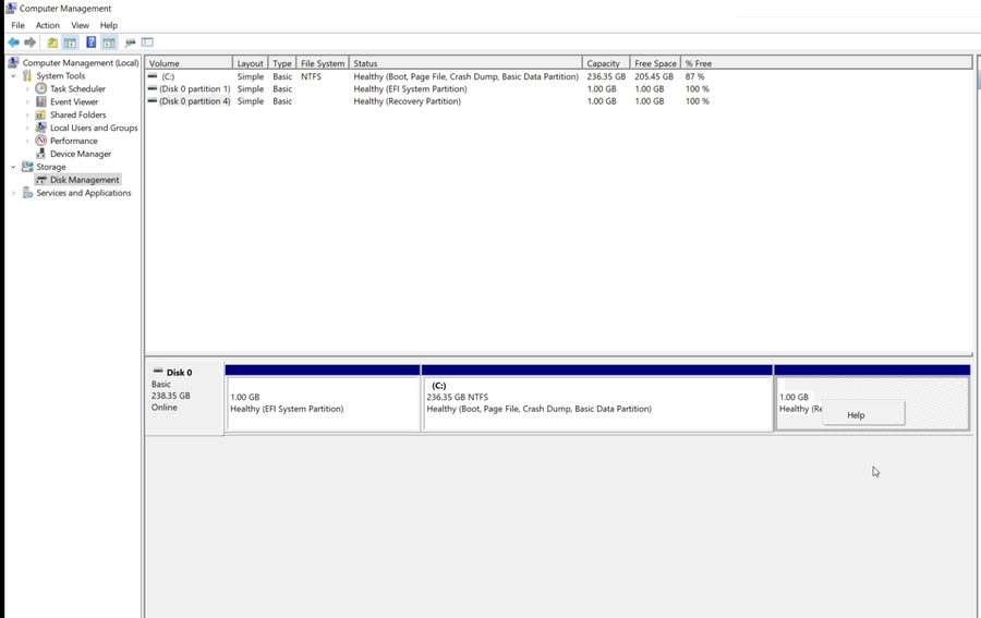 Cannot remove drive letter from recovery or system partition Windows