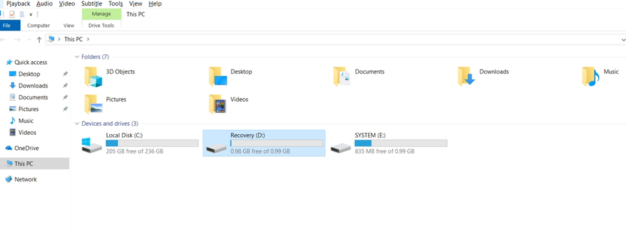 System and recovery partitions showing drive letters after cloning