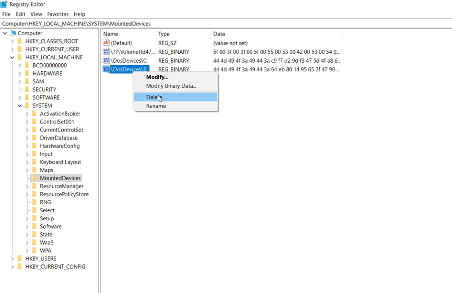 Find system partition drive letter mapping