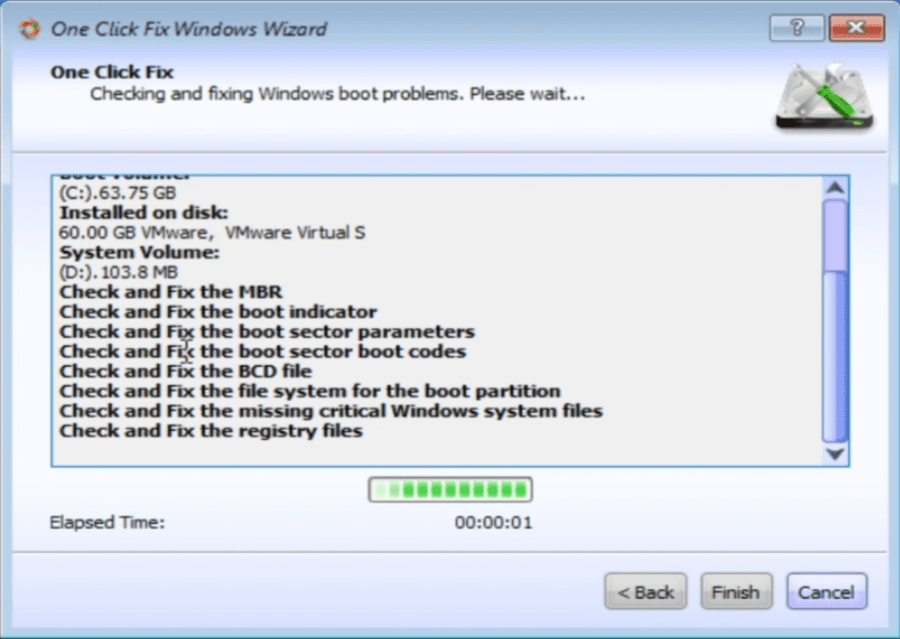 Lazesoft One Click Fix boot repair wizard