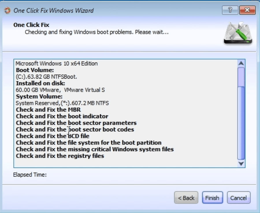 Lazesoft One Click Fix boot repair wizard