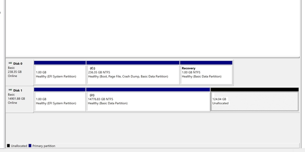Deleted partition showing as unallocated space in Windows Disk Management