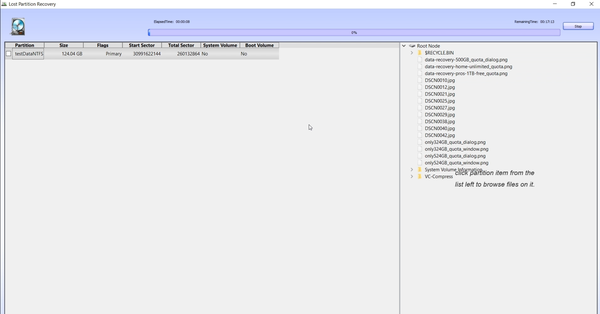 Scanning disk for deleted partitions using Lazesoft recovery tool