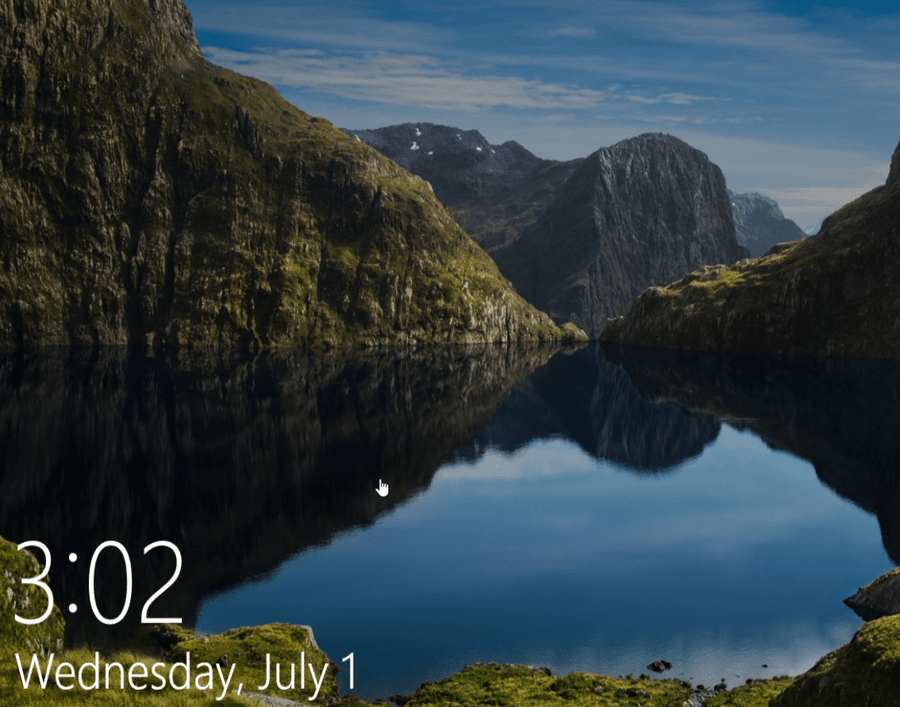 Windows lock screen showing successful boot